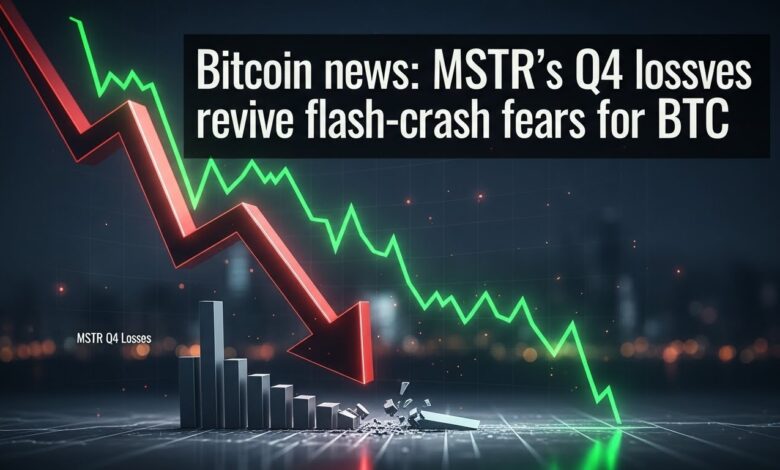 Bitcoin news MSTR’s Q4 losses revive flash-crash fears for BTC