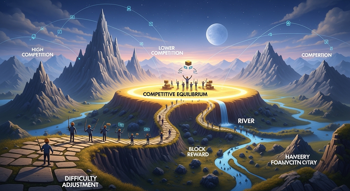 Difficulty Adjustment and Competitive Equilibrium