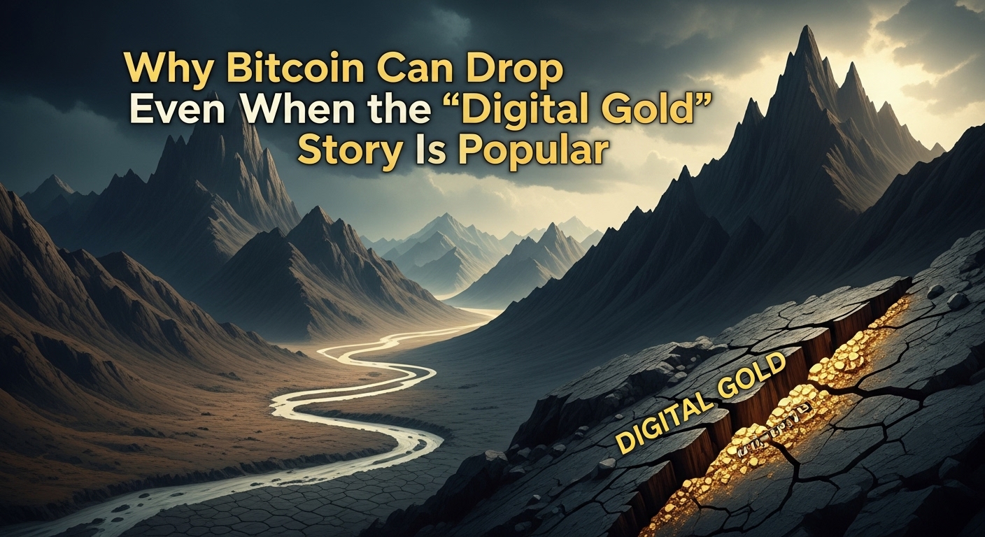Why Bitcoin Can Drop Even When the “Digital Gold” Story Is Popular