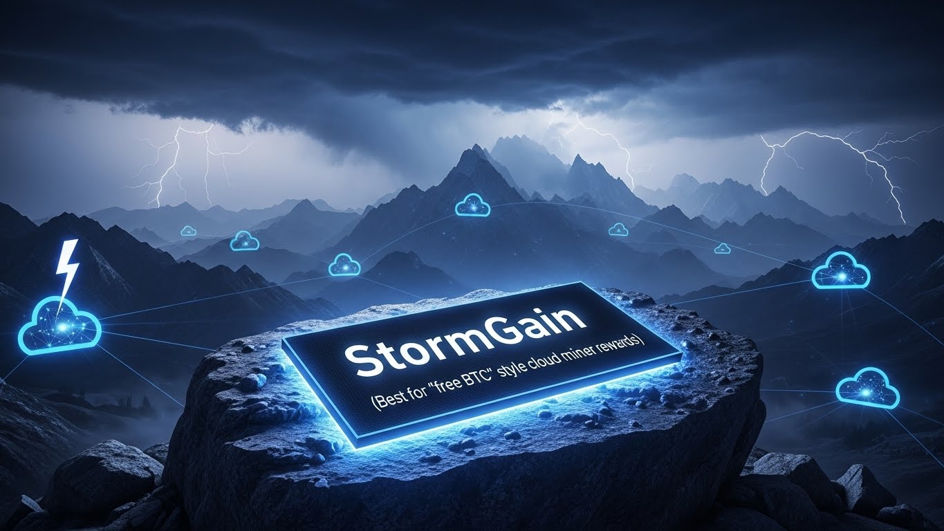 StormGain (Best for “free BTC” style cloud miner rewards)