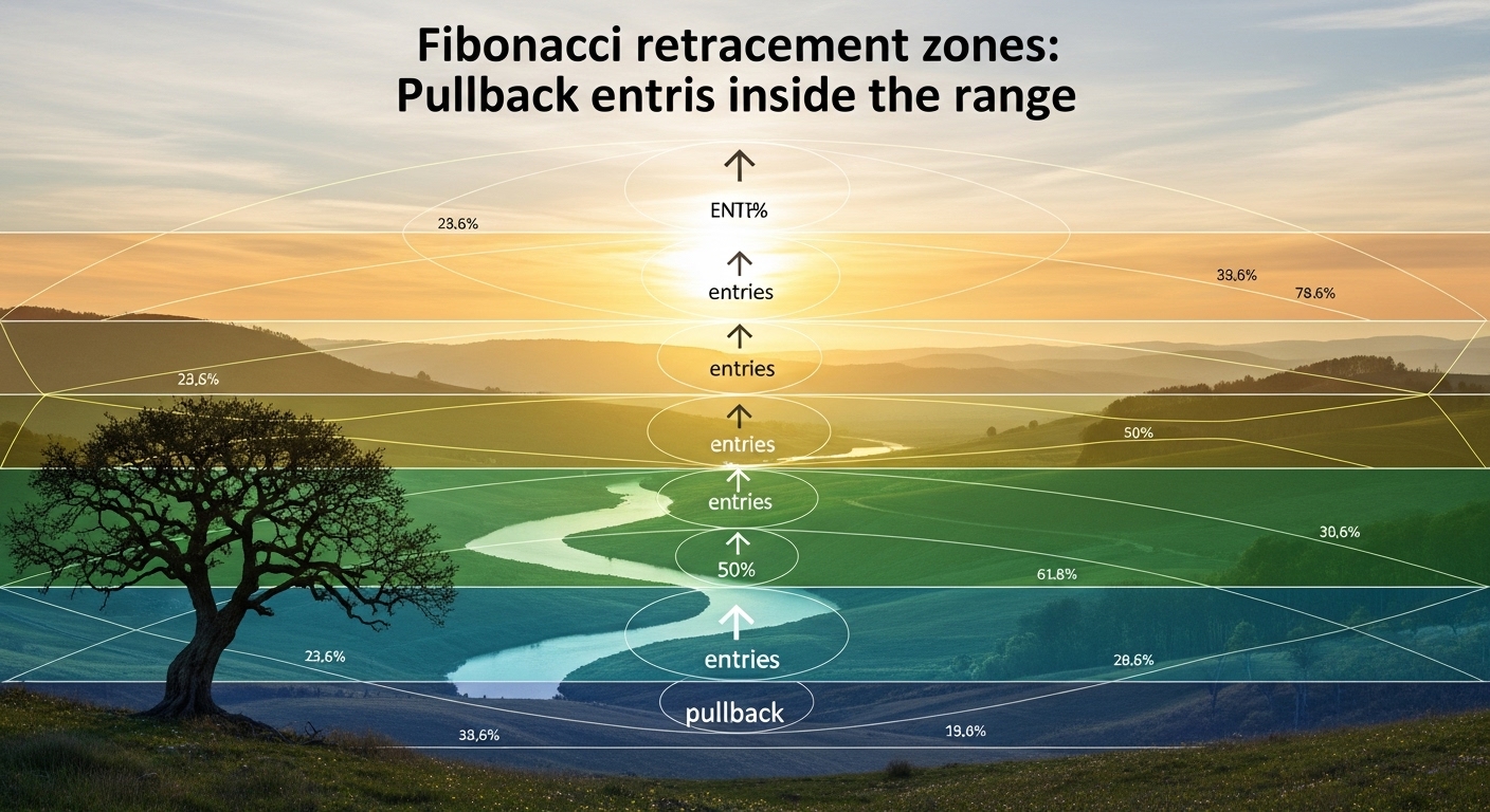 Fibonacci retracement zones: pullback entries inside the range
