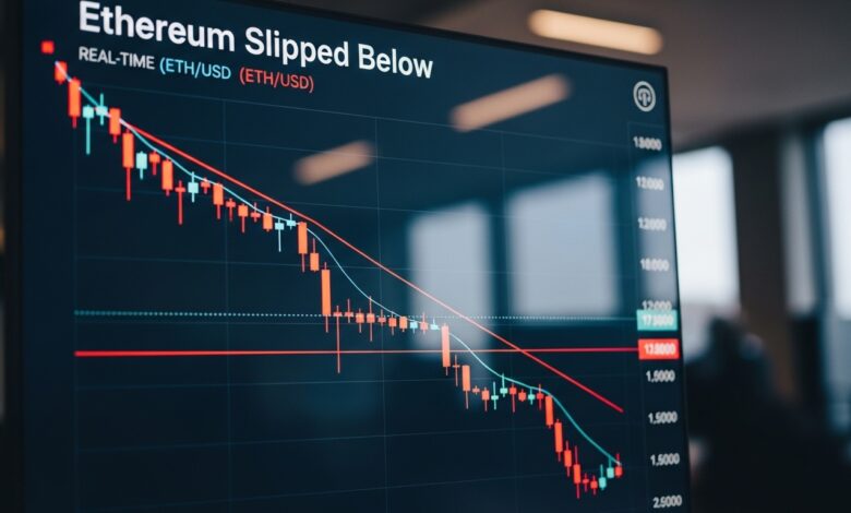Ethereum Slipped Below